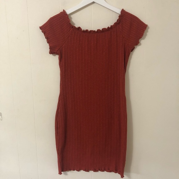 Button front off the shoulder mini dress - Picture 6 of 6